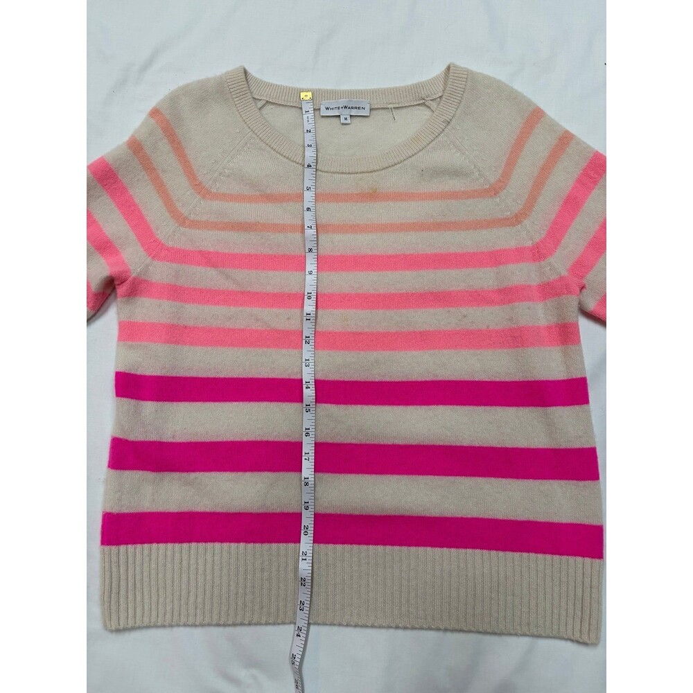 White + Warren Cashmere Pink Crew Neck Sweater in Size M